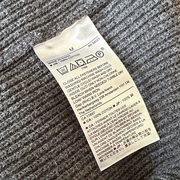 Banana Republic Full Zip Charcoal Grey Knit Cardigan Men’s Medium - Picture 8 of 8